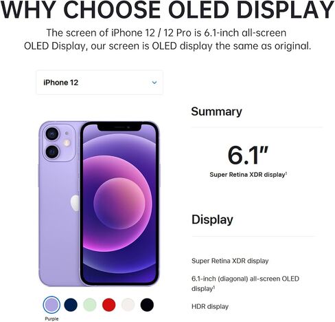 [OLED] استبدال شاشة iPhone 12 مقاس 6.1 بوصة لهاتف iPhone 12 Pro OLED تعمل باللمس محول رقمي مجموعة كاملة مع طقم إصلاح سماعة الأذن أدوات إصلاح الزجاج حصيرة المسمار المغناطيسي A2172 A2402 A2403 A2404 in Saudi Arabia