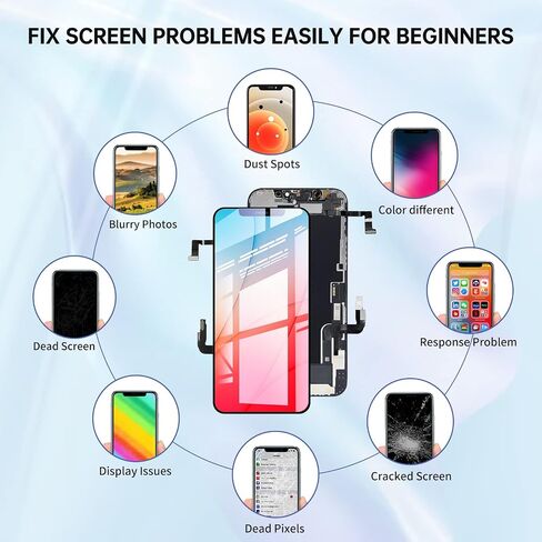 [OLED] استبدال شاشة iPhone 12 مقاس 6.1 بوصة لهاتف iPhone 12 Pro OLED تعمل باللمس محول رقمي مجموعة كاملة مع طقم إصلاح سماعة الأذن أدوات إصلاح الزجاج حصيرة المسمار المغناطيسي A2172 A2402 A2403 A2404 in Saudi Arabia
