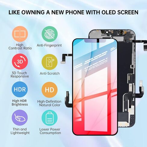 [OLED] استبدال شاشة iPhone 12 مقاس 6.1 بوصة لهاتف iPhone 12 Pro OLED تعمل باللمس محول رقمي مجموعة كاملة مع طقم إصلاح سماعة الأذن أدوات إصلاح الزجاج حصيرة المسمار المغناطيسي A2172 A2402 A2403 A2404 in Saudi Arabia