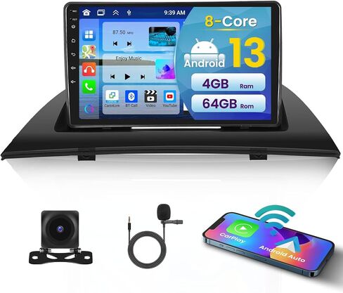 [8 Core/4G+64G] طقم راديو ترقية Android 13 لسيارة BMW X3 E83 2004-2010 مع Carplay اللاسلكي وAndroid Auto، شاشة ستيريو تعمل باللمس 9 بوصة مع GPS WiFi 32EQ DSP 59UI Mic كاميرا احتياطية in Saudi Arabia