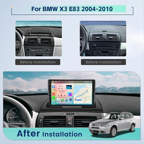 [8 Core/4G+64G] طقم راديو ترقية Android 13 لسيارة BMW X3 E83 2004-2010 مع Carplay اللاسلكي وAndroid Auto، شاشة ستيريو تعمل باللمس 9 بوصة مع GPS WiFi 32EQ DSP 59UI Mic كاميرا احتياطية in Saudi Arabia