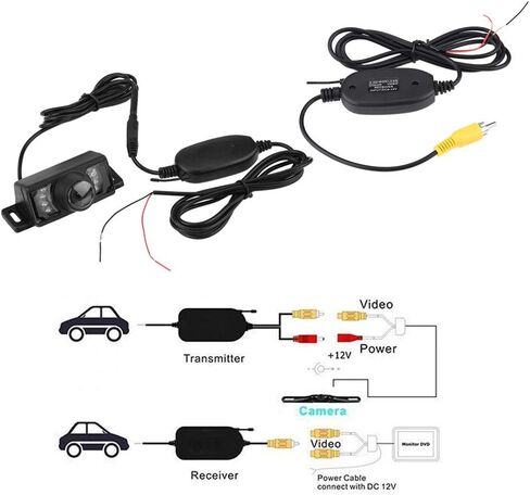 كاميرا احتياطية عكسية للسيارة تعمل بالأشعة تحت الحمراء LED للإصدار الليلي للاستخدام العالمي، جهاز إرسال واستقبال فيديو RCA لاسلكي 7 قطع، تكنولوجيا داخل السيارة/نظام تحديد المواقع العالمي (GPS)، تكنولوجيا داخل السيارة/نظام تحديد المواقع العالمي (GPS) والسل in Saudi Arabia