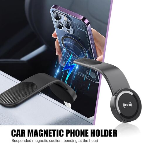 قطعة واحدة من حامل هاتف السيارة، تصميم قابل للدوران 360 درجة، هيكل ثابت تلقائي، تركيب غير مدمر، حامل الهاتف الخلوي العالمي المستقر والسلس للسيارات (أسود) in Kuwait