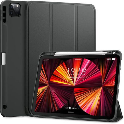DTTO Case for iPad Pro 11 inch 4th/3rd/2nd/1st Generation 2022/2021/2020/2018, Slim Trifold Stand Soft TPU Back Cover with Built-in Pencil Holder,Also Fit iPad Air 5/4, [Auto Sleep/Wake],Navy Blue in Saudi Arabia