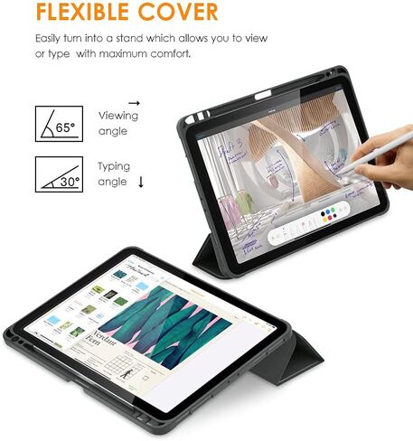 DTTO Case for iPad Pro 11 inch 4th/3rd/2nd/1st Generation 2022/2021/2020/2018, Slim Trifold Stand Soft TPU Back Cover with Built-in Pencil Holder,Also Fit iPad Air 5/4, [Auto Sleep/Wake],Navy Blue in Saudi Arabia