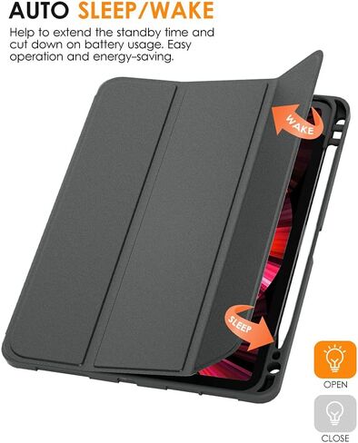 DTTO Case for iPad Pro 11 inch 4th/3rd/2nd/1st Generation 2022/2021/2020/2018, Slim Trifold Stand Soft TPU Back Cover with Built-in Pencil Holder,Also Fit iPad Air 5/4, [Auto Sleep/Wake],Navy Blue in Saudi Arabia