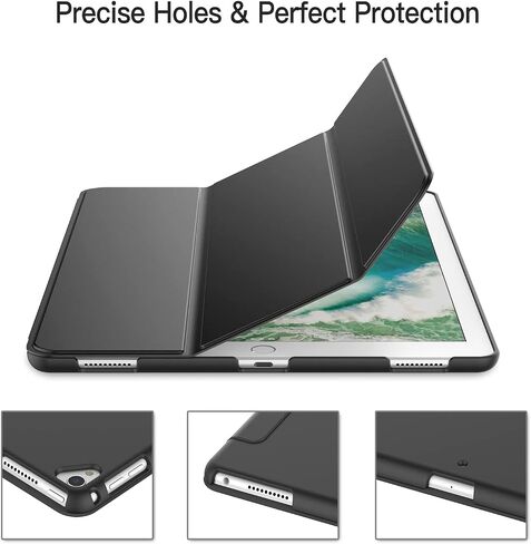 حافظة JETech لجهاز iPad Pro 12.9 بوصة (موديل 2015/2017، الجيل الأول/الثاني)، غطاء خلفي صلب واقٍ للكمبيوتر اللوحي ناعم الملمس، تنبيه/غفو تلقائي (أسود) in Saudi Arabia