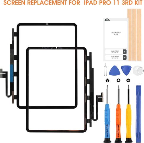 for iPad Pro 11 2021 Touch Screen Replacement for iPad Pro 11 3rd Digitizer A2301 A2459 A2460 Touchscreen Sensor Panel Glass with Repair Kits(Black,Not LCD Display) in Saudi Arabia