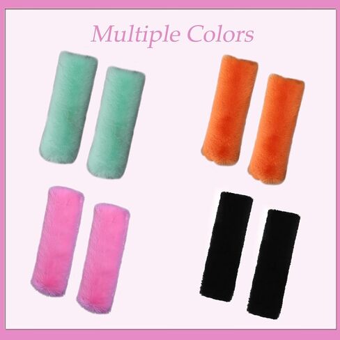 JXJKMMN 4-Pack Soft Plush Seatbelt Covers for Kids,Carseat Shoulder Padding Car Stroller Strap Cover Driving Protection Strap Cover Seat Belt Cushions Pads for Boys Girls (Black) in Saudi Arabia
