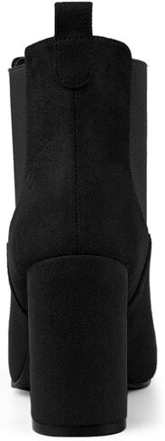 Allegra K Women's Round Toe Chunky High Heels Ankle Chelsea Boots in Saudi Arabia