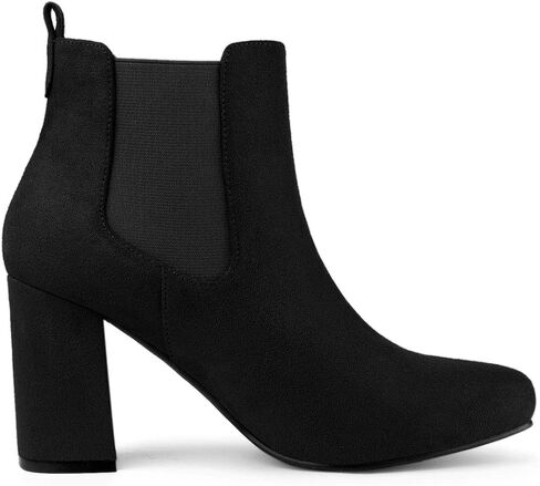Allegra K Women's Round Toe Chunky High Heels Ankle Chelsea Boots in Saudi Arabia