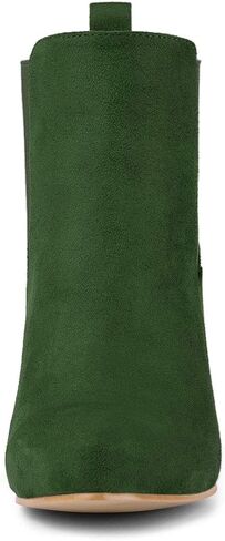 Allegra K Women's Round Toe Chunky High Heels Ankle Chelsea Boots in Saudi Arabia
