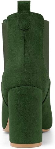 Allegra K Women's Round Toe Chunky High Heels Ankle Chelsea Boots in Saudi Arabia