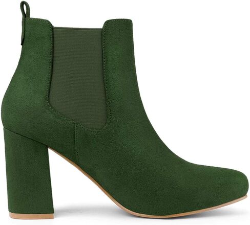 Allegra K Women's Round Toe Chunky High Heels Ankle Chelsea Boots in Saudi Arabia
