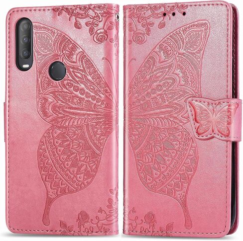 Case for Jitterbug Smart 3,Lively Smart Case,PU Leather Butterfly Embossed Flowers Magnetic Flip Cover Stand Card Holders Hand Strap Wallet Purse Case for Jitterbug Smart 3 -Black in Kuwait