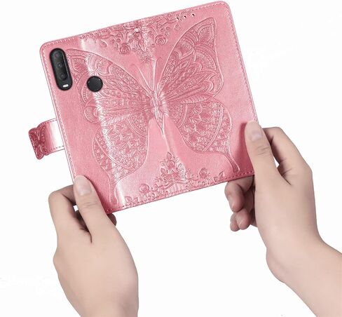 Case for Jitterbug Smart 3,Lively Smart Case,PU Leather Butterfly Embossed Flowers Magnetic Flip Cover Stand Card Holders Hand Strap Wallet Purse Case for Jitterbug Smart 3 -Black in Kuwait