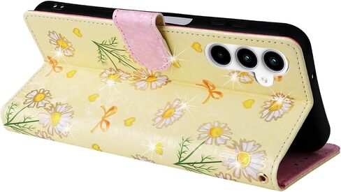 UEEBAI Wallet Case for Samsung Galaxy A55 5G, PU Leather Phone Case Kickstand RFID Blocking Flip Case Card Slots Wrist Strap Relief Engraved Pattern Magnetic Closure Folio Case - Blue Butterfly in Saudi Arabia