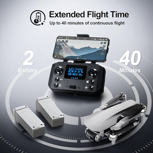 طائرة بدون طيار HHD مع كاميرا 4K للبالغين المبتدئين، ناقل حركة 5G FPV قابل للطي بوزن 249 جرام، تتضمن بطاقة SD سعة 32 جيجابايت، طائرة رباعية المراوح RC، محرك بدون فرش (رمادي) in Kuwait