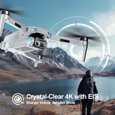 طائرة بدون طيار HHD مع كاميرا 4K للبالغين المبتدئين، ناقل حركة 5G FPV قابل للطي بوزن 249 جرام، تتضمن بطاقة SD سعة 32 جيجابايت، طائرة رباعية المراوح RC، محرك بدون فرش (رمادي) in Kuwait