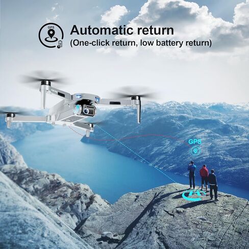 طائرة بدون طيار HHD مع كاميرا 4K للبالغين المبتدئين، ناقل حركة 5G FPV قابل للطي بوزن 249 جرام، تتضمن بطاقة SD سعة 32 جيجابايت، طائرة رباعية المراوح RC، محرك بدون فرش (رمادي) in Kuwait