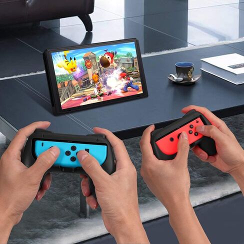 LiNKFOR 3 in 1 Joy-Con Accessories Bundle for Nintendo Switch | Tennis Racket for Mario Tennis Aces Game |Grips Handle for Nintendo Switch Joy-Con | Steering Wheel Accessories Set for Mario Kart in Saudi Arabia