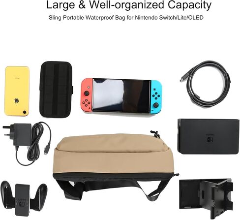 حقيبة Unipack المدمجة EDC Sling، حقيبة صغيرة مقاومة للماء محمولة لجهاز Nintendo Switch/Lite/OLED، حقيبة كتف خفيفة الوزن على الصدر، حقيبة منظم لتخزين حقائب التبديل مع طبقة حماية للشاشة in Saudi Arabia