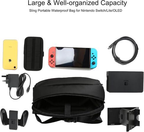 حقيبة Unipack المدمجة EDC Sling، حقيبة صغيرة مقاومة للماء محمولة لجهاز Nintendo Switch/Lite/OLED، حقيبة كتف خفيفة الوزن على الصدر، حقيبة منظم لتخزين حقائب التبديل مع طبقة حماية للشاشة in Saudi Arabia