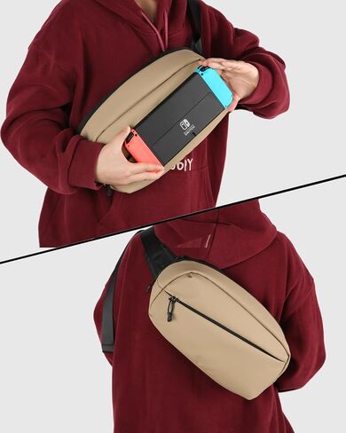 حقيبة Unipack المدمجة EDC Sling، حقيبة صغيرة مقاومة للماء محمولة لجهاز Nintendo Switch/Lite/OLED، حقيبة كتف خفيفة الوزن على الصدر، حقيبة منظم لتخزين حقائب التبديل مع طبقة حماية للشاشة in Saudi Arabia