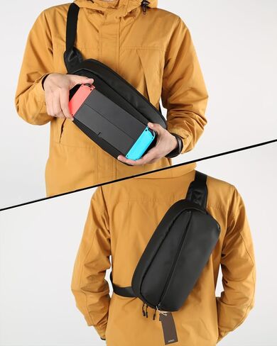 حقيبة Unipack المدمجة EDC Sling، حقيبة صغيرة مقاومة للماء محمولة لجهاز Nintendo Switch/Lite/OLED، حقيبة كتف خفيفة الوزن على الصدر، حقيبة منظم لتخزين حقائب التبديل مع طبقة حماية للشاشة in Saudi Arabia