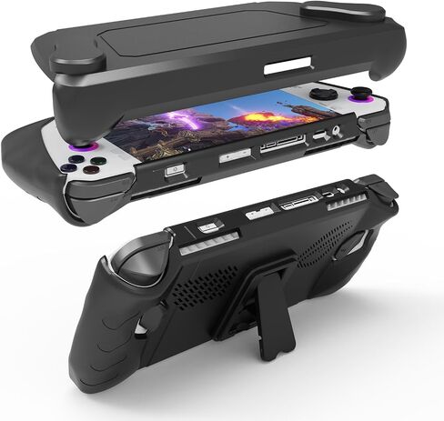 حافظة JDDWIN كاملة متوافقة مع ASUS Rog Ally 2023، نسخة محدثة من الجلد الواقي مع غطاء أمامي قابل للفصل ومسند لجهاز Rog Ally، مقاوم للصدمات/غير قابل للانزلاق/مضاد للتصادم (أسود) in Saudi Arabia