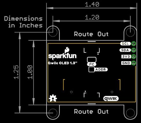 SparkFun Qwiic OLED - (1.3 بوصة، 128 × 64) موصلات Qwiic أفقية، جهد الإمداد: 3.0-3.3 فولت in Saudi Arabia