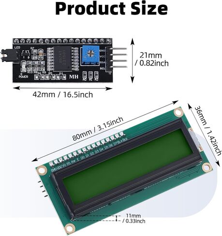1602 وحدة عرض LCD مع محول واجهة تسلسلية IIC I2C LCM شاشة خلفية زرقاء AIP31066 وحدة تحكم 16X2 LCD لاردوينو، راسبيري بي، تينكر بورد، نانو بي، بانانا بي، stm32، مشروع DIY in Saudi Arabia