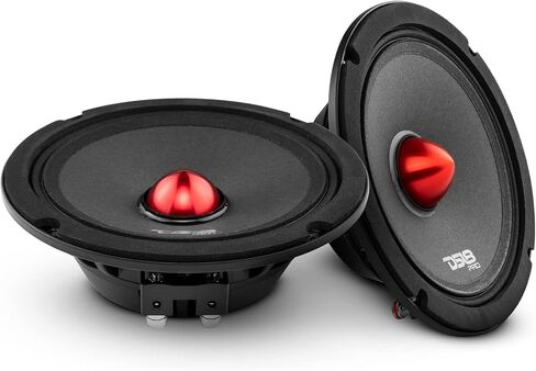 DS18 PRO-NEO6SLIM Shallow Loudspeaker- 6.5", Midrange, Red Aluminum Bullet, 400W Max, 200W RMS, 4 Ohms, Neodymium Magnet - The Most Elegant Neodymium Midrange Loudspeakers Available (PRONEO6SLIM) in Saudi Arabia