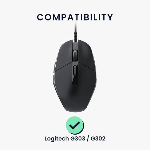 kwmobile Mouse Feet Replacement Compatible with Logitech G303 / G302 Computer Mouse Skates Sticker - Black in Saudi Arabia