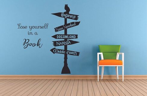 Book Reading Motivation Quotes Wall Sticker Vinyl Decal for Boys Girls Kids Library Bedroom Daycare Nursery Kindergarten Story Fun Home Decor Sticker Wall Art Vinyl Decoration Size (10x8 inch) in Saudi Arabia