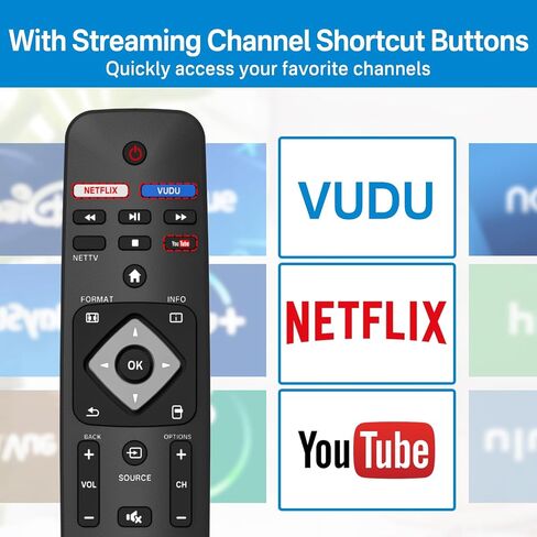 NH500UP Replace Remote Compatible with Philips Remote Control for Smart TV with Blue Glowing Cover for Philips TV Remote Replacement NH500U NH500UW NH503UP with Battery for Philips Smart TV Remote in Saudi Arabia