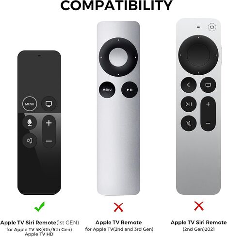 حافظة حماية AhaStyle لجهاز Apple TV Siri Remote [الجيل الأول] مع حامل AirTag، غطاء سيليكون مضاد للانزلاق متوافق مع 2016 Apple TV HD و2017 Apple TV 4K [الجيل الأول] (أزرق متوهج) in Kuwait