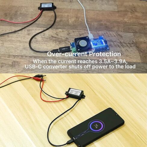 2 pcs DC 8-35V to DC 5V USB C DC DC Converter Buck Module 12V/24V to 5V 3A 15W USB Output Step Down Voltage Regulator Charger with knob Cap in Saudi Arabia