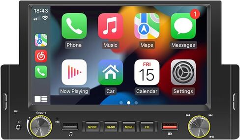 2024 Newest Android 13.0 Single Din Car Stereo for Wireless Carplay&Android Auto,6.2 Inch Touch Screen Car Audio Compatible Voice Control/GPS/Backup Camera/Bluetooth5.0/MirrorLink/FM/TF/2USB/AUX in Kuwait