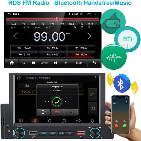 2024 Newest Android 13.0 Single Din Car Stereo for Wireless Carplay&Android Auto,6.2 Inch Touch Screen Car Audio Compatible Voice Control/GPS/Backup Camera/Bluetooth5.0/MirrorLink/FM/TF/2USB/AUX in Kuwait