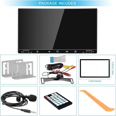 2024 Newest Double Din Car Stereo with Voice Control Carplay& Android Auto,7 Inch Capacitive HD Touchscreen Bluetooth5.0，Mirror Link，Subwoofer，Waterproof Backup Camera, SWC/USB/ QC3.0/AM/FM in Kuwait