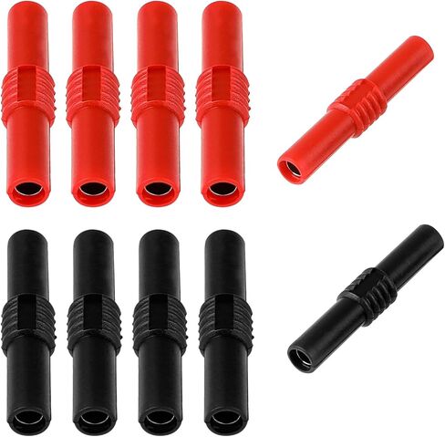 10 Pcs Insulated 4mm Banana Jack Brass Insulated Safety Shrouded Female to Female Safety Shrouded Banana Plug Connectors Banana Plug Adapter Female Banana Plug Connectors for Plug Extension Adapters in Saudi Arabia