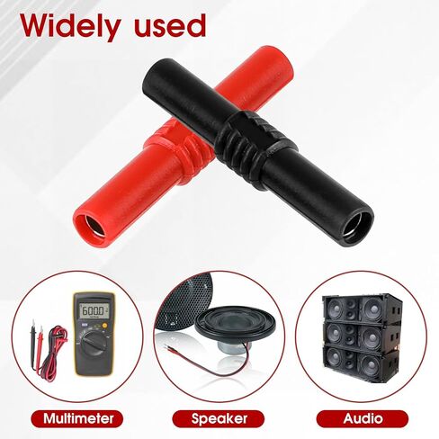10 Pcs Insulated 4mm Banana Jack Brass Insulated Safety Shrouded Female to Female Safety Shrouded Banana Plug Connectors Banana Plug Adapter Female Banana Plug Connectors for Plug Extension Adapters in Saudi Arabia