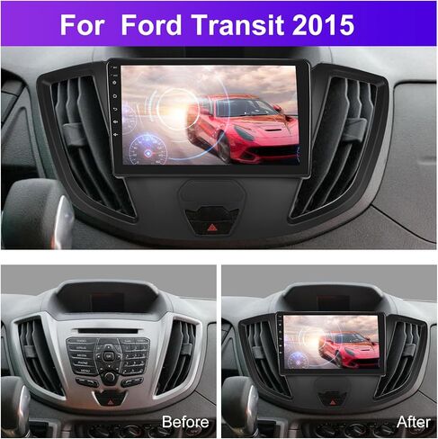1+32G ستيريو سيارة أندرويد لسيارة Ford Transit 2013-2019 مع Carplay Android Auto Mirror Link 9 بوصة تعمل باللمس FM RDS HiFi Bluetooth WiFi GPS+AHD Camera & MIC in Saudi Arabia