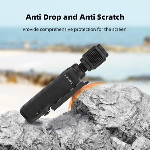 واقي شاشة مضاد للسقوط، غطاء حماية من السيليكون الناعم ملحق لكاميرا الحركة DJI Osmo Pocket 3، أسود in Kuwait