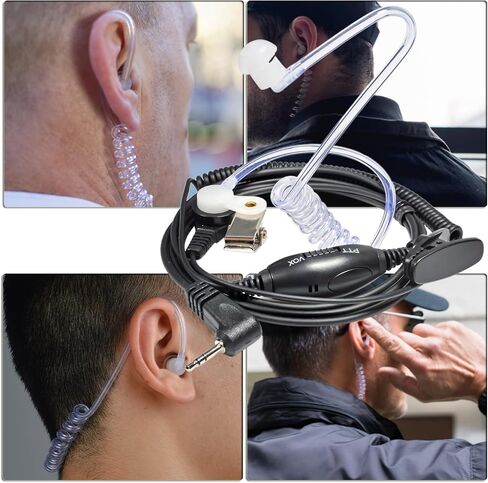 HYS Surveillance Headset Earpiece with Clear Acoustic Coil Tube Earbud Audio Kit for Motorola Spirit GT/Spirit GT+/Talkabout/T8500/9500/Em1000 Series/T200/T400/T600 and T800 Walkie Talkie, W/PTT VOX in Saudi Arabia