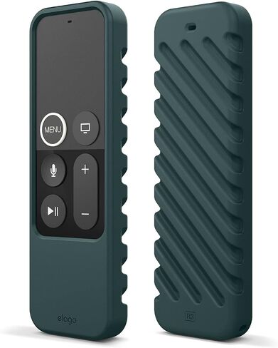 elago R3 Protective Case Compatible with Apple TV Siri Remote 1st Generation (Black) - Extra Protection, Durable Silicone, Lanyard Included, Full Access in Saudi Arabia