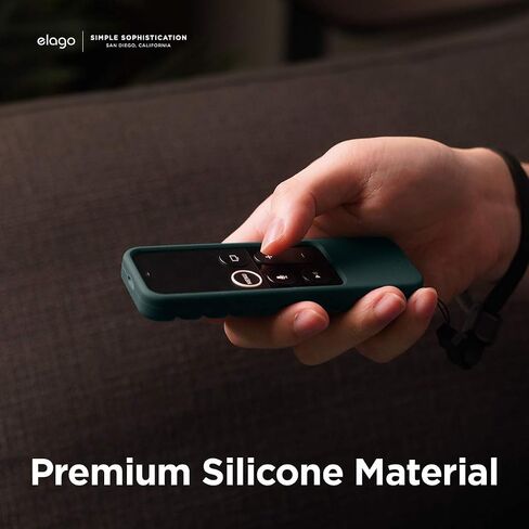 elago R3 Protective Case Compatible with Apple TV Siri Remote 1st Generation (Black) - Extra Protection, Durable Silicone, Lanyard Included, Full Access in Saudi Arabia