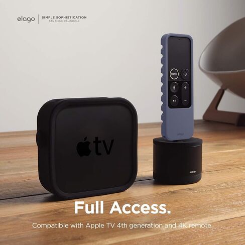 elago R3 Protective Case Compatible with Apple TV Siri Remote 1st Generation (Black) - Extra Protection, Durable Silicone, Lanyard Included, Full Access in Saudi Arabia