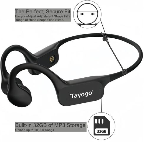 Tayogo Swimming Bone Conduction Headphones,Wireless Open-Ear Headphones, Bluetooth 5.4, Sports Headset,IPX8 Waterproof Earbuds for Swim,Gym,Running,Cycling in Saudi Arabia